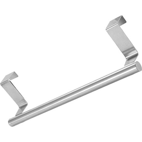 Porte-serviettes simple en acier inoxydable multifonctionnel, 6,2 x 23,5 cm, sans perçage, barre porte-serviettes de salle de bain, gain de place, antirouille (1/5)