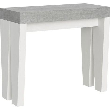 Console Extensible 90X40/300 Cm Plateau Spimbo Mix Ciment Structure Frêne Blanc (1/5)