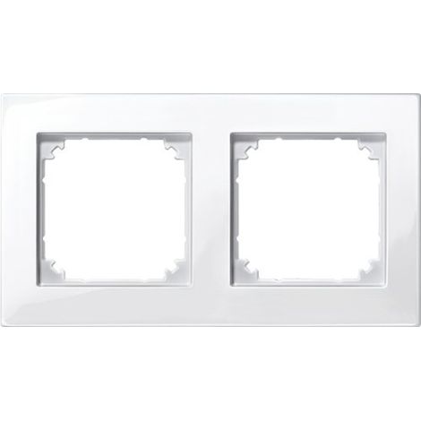 MERTEN 515219 PLAQUE DOUBLE M-PLAN BLANC POLAIRE BRILLANT