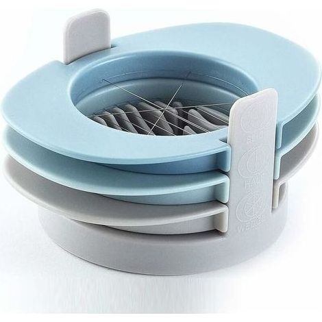 Tagliauova 3 in 1, separatore di uova, tagliere per uova con filo in acciaio inox, durevole, utensile da cucina per uova sode, fragole, funghi, insalate (1/5)
