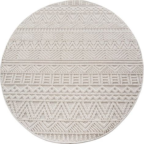 Ayyildiz Tapis Moderne - Structure 3D Cube - Motif Tressage - Salon Tapis Court - creme - 120 cm x 120 cm (1/5)