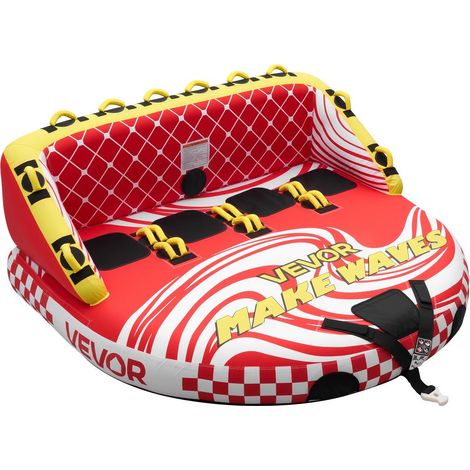Sensations Nautiques en Groupe Bouée Tractable Gonflable 4 Personnes 308 kg Engin Tracté pour Bateau et Tubing (1/5)