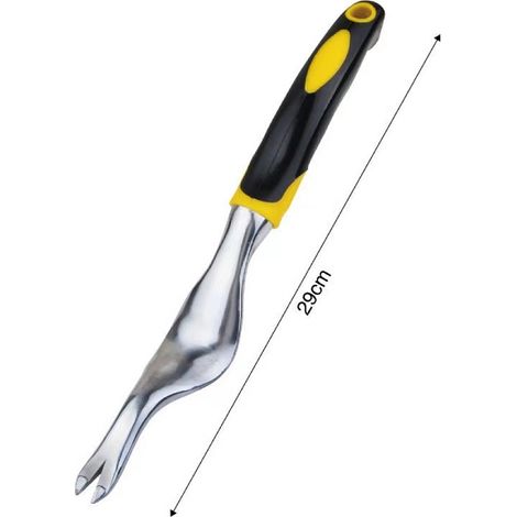 Désherbeur manuel outil désherbeur jardin pissenlit découvrir outil outil de creusement alliage végétal pour cour pelouse 29 cm jaune (1/2)