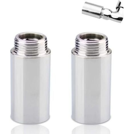 2er Set Hahnverlängerung 1/2" x 70 mm, 1/2" IG x 1/2" AG DN15, DN15 Gewindeverlängerung, 70 mm Edelstahl-Verlängerungsarmatur, Anschlussverlängerung für Heizungsinstallation (1/5)