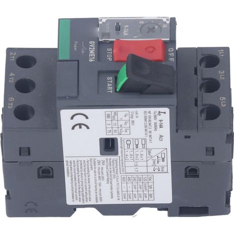 Motor circuit breaker, overload protection, thermal and magnetic manual start button, AC690V GV2-ME16 9-14A rail mounting (1/5)