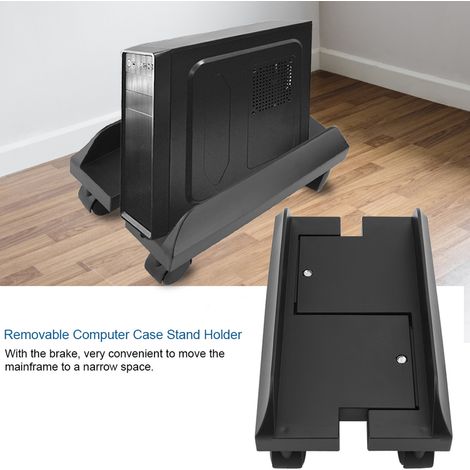 Support amovible pour boîtier d'ordinateur, support de rangement pour unité centrale de bureau avec frein (noir) (1/5)