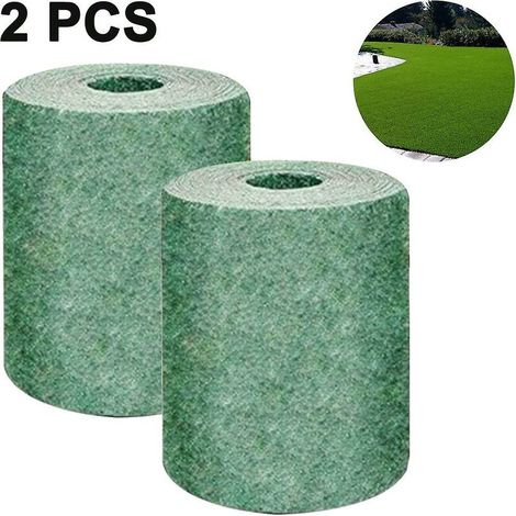 2PCS Biodegradable Grass Mat, Green Grass Mat for Picnic, Plant Sprouting Mat for Growing Grass Seed in Patio, Lawn, Garden, Patio (10M 0.2M) (1/4)