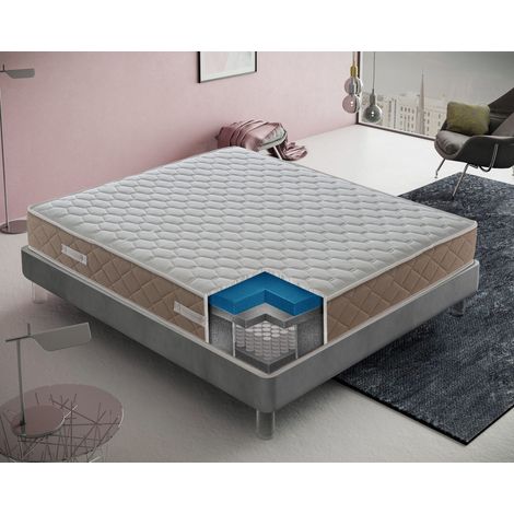 Materasso a molle insacchettate e memory foam, Gold Relax, Alto 25 cm, 4 cm memory Gel 160x200 (1/4)