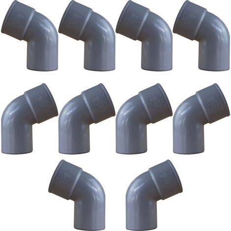 10 coudes PVC 67°30 Mâle/Femelle Ø50 - First Plast (1/5)