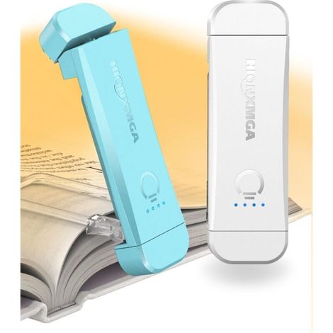 Rechargeable Reading Lamp, Bedtime Reading Light, 3 Warm Colors and Dimming, Compact and Durable, Gift for Children's Readers, White + Blue (1/5)
