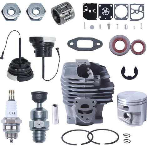Kit moteur à piston de cylindre 44,7 mm pour tronçonneuse Stihl MS261 MS 261 MS261C avec joint d'huile, bouchon d'essence, roulement à aiguilles, bougie d'allumage, soupape de décompression, remplacem (1/5)