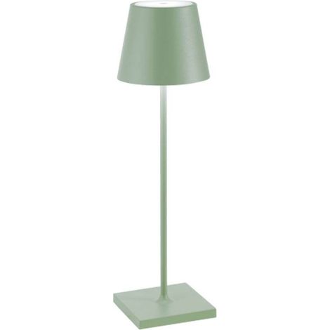Lampada a led da tavolo Poldina Pro Verde Salvia ricaricabile e dimmerabile con batteria fino a 12 ore. Da uso esterno IP65