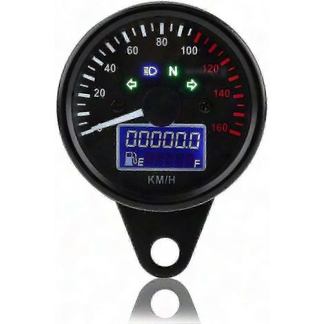 Compteur de vitesse moto, compteur numérique LCD pour moto étanche, affichage digital haute visibilité, indicateur de vitesse précis pour motocyclette, compatible 12V, installation facile, écran rétro (1/5)
