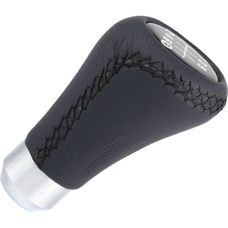 Pommeau de levier de vitesse 6 vitesses universel pour voiture, noir, en PU, avec 3 gaines (1/5)