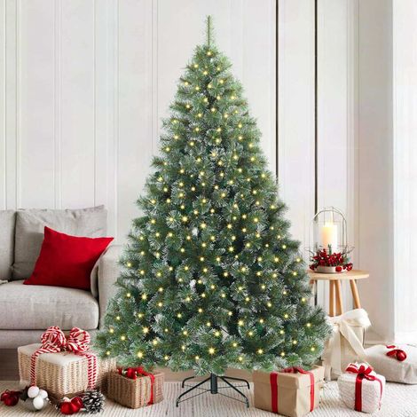 Künstlicher Weihnachtsbaum mit 300 LEDs Grün 180 cm PE und PVC