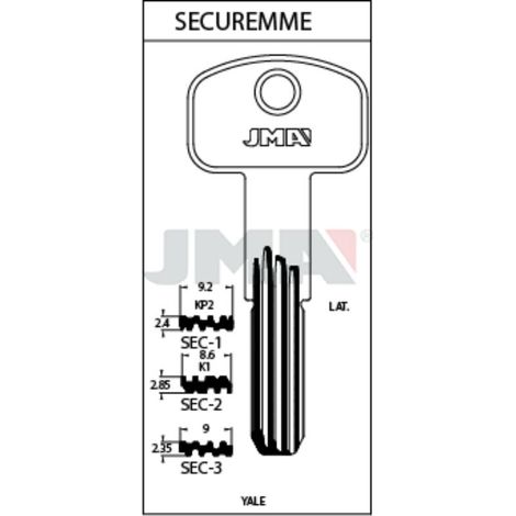 FPLUS llaves jma seguridad laton mod sec-3 (caja 10 unidades)