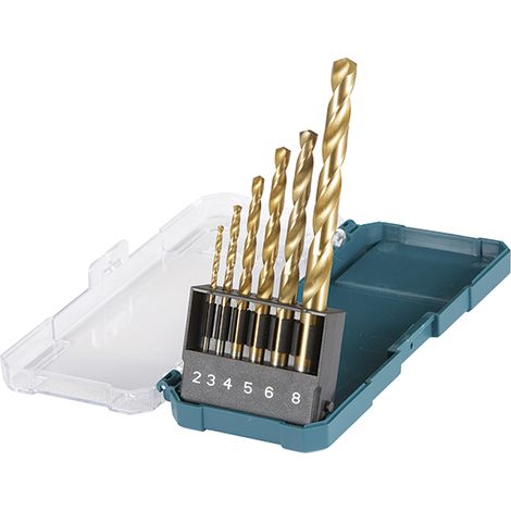 D-72833 Estuche de brocas de metal HSS-Tin, 2 - 8 mm, 6 pcs (1/4)