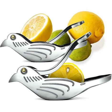 2er-Pack Zitronenpresse „Bird“, manuelle Zitronenpresse aus Edelstahl, Handentsafter für Orangen, Zitronen, Limetten und Granatäpfel