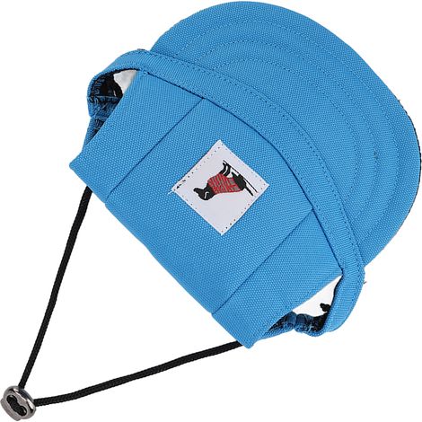 Chapeau de baseball pour chien, ajustable, élégant et idéal pour l'été, avec 2 trous pour les oreilles, parfait pour le camping et les voyages en plein air. Bleu, taille S. (1/5)