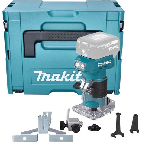 Fresatrice per bordi a batteria Makita DRT 52 ZJ 18 V 6 mm brushless + Makpac - senza batteria, senza caricabatterie