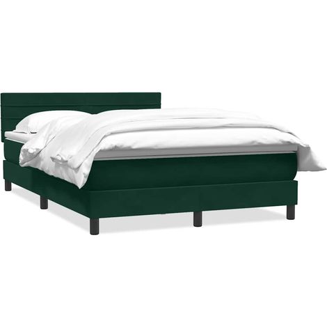 Maison Exclusive - Sommier à lattes de lit et matelas vert foncé 160x220cm velours