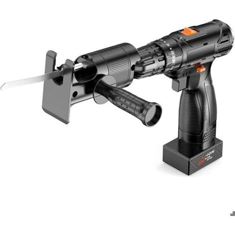 Adaptateur de scie alternative portable avec 3 lames - Accessoire de perceuse pour la coupe de métal et de bois Femeo (1/4)