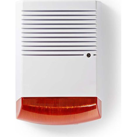 Sicherheits sirenen attrappe ip44 batteriebetrieben auenbereich orange wei 385 (1/5)