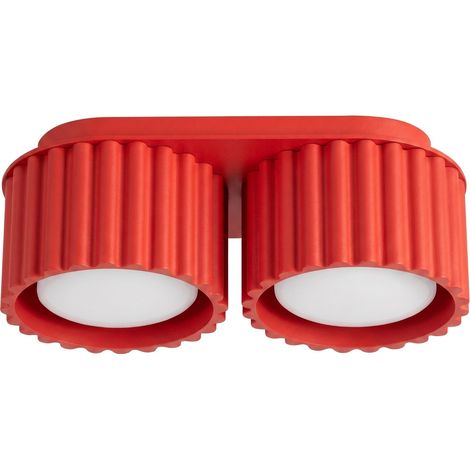 Plafoniere AURA rosso 21x8x10cm Alluminio Sollux (1/5)