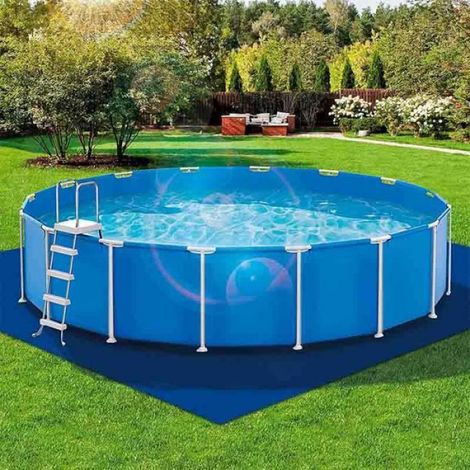 Tapis de Sol pour Piscine Hors Terre Rectangulaire & Rond Bleu 335x335cm (1/3)