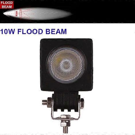 Projecteur de travail LED 10 W tout-terrain 12 V/24 V pour voiture, moto, vélo, 4x4, SUV, feu antibrouillard auxiliaire blanc, clignotant extérieur, projecteur 610F (1/5)
