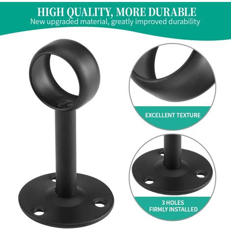 Curtain rod bracket for curtain rod, ceiling bracket, curtain rod support, 2 pieces