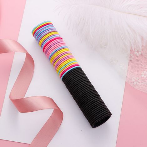 50 Élastiques à Cheveux Tressés Colorés pour Enfants - Lot de 50 - Accessoires Cheveux Filles (1/3)