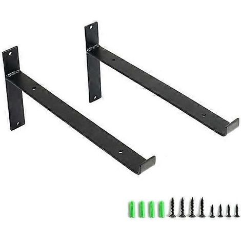 Support d'étagère, étagère murale industrielle 20 cm, style rétro, métal avec vis, charge maximale kg (2 pièces). - AquaForge (1/4)