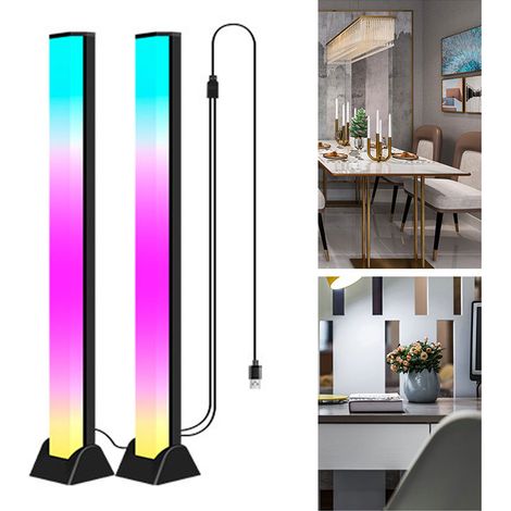 Lampe néon LED à lumière d'ambiance colorée RGB, veilleuse à capteur de rythme activée par la voix, alimentée par USB (1/4)