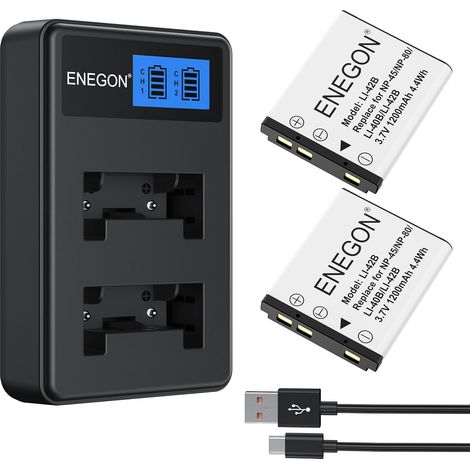 Batterie pour NP-45 NP-45A NP-45B NP-45S 1200mAh et kit de Chargeur Compatible avec INSTAX Mini 90 (1/5)