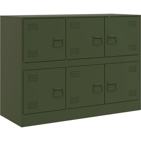 Maison Exclusive - Credenza Verde Oliva 99x39x73 cm in Acciaio