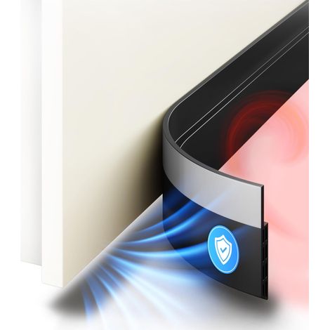 Bas de Porte Anti-Courant d'air & de Porte - 1x 1m Noir - de Porte Isolant Froid, idéal pour l'isolation Contre Le Bruit & Le Froid - Porte d'entrée (1/5)