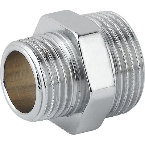 RACCORDO DIRITTO RIDOTTO MASCHIO IN OTTONE CROMATO MODELLO 1500 1/2x3/8   TIEMME RACCORDERIE SPA