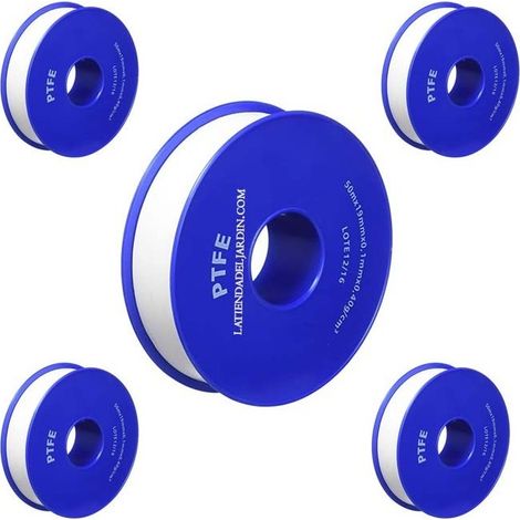 5 Stück Professionelles PTFE Teflonband 19 mm x 15 Meter, Rohrdichtung, Professionelles Dichtband und Tape