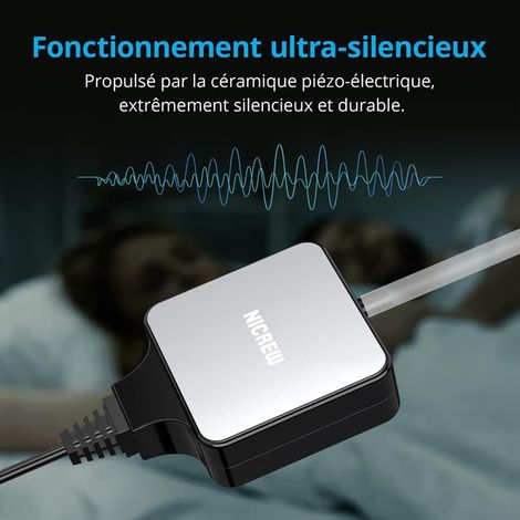 Pompe à Air d'Aquarium Ultra Silencieuse Compacte avec Diffuseur d'Air Tuyau et Valve de Non-Retour pour Bassin et Aquarium jusqu'à 80 L (1/5)
