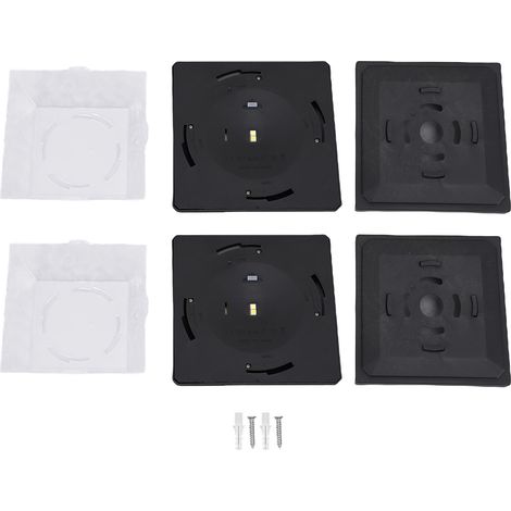 Ortviai 2 spots solaires pour poteaux – LED blanc chaud + blanc, étanche, ABS noir, pour terrasse, clôture et porche