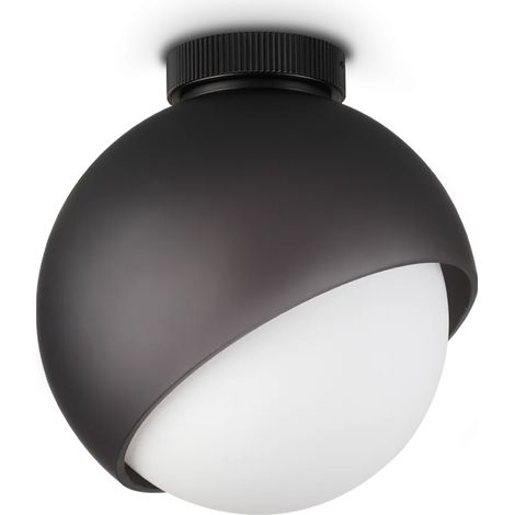 Ideal Lux Plafoniera moderna Bloom 1 luce E27 nero vetro alluminio (1/2)