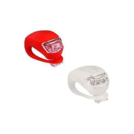 ensemble D'clairage De Vlo 2 Pices (rouge Et Blanc) Phares De Vlo Feux Arrire Led Tanches L'avant Et L'arrire Installation Facile Pour Enfants (1/5)