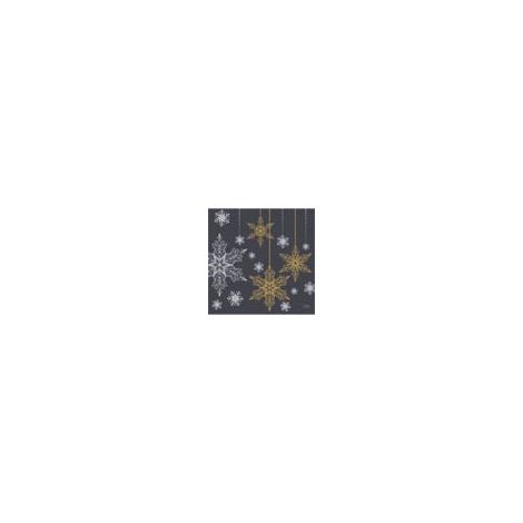 Dunisoft Servietten Snowstars Black multi 40 x 40 cm - 12er Pack