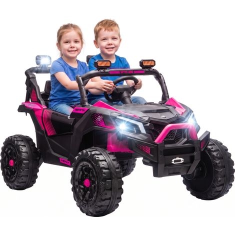 AIYAPLAY 24V 2 Seater Ride On Truck Car for Big Kids with Remote, Pink (1/5)