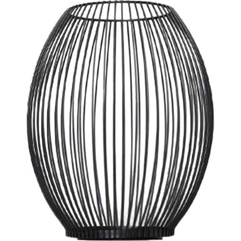 Bougeoir en métal, bougeoir d'extérieur, convient aux bougies en pot, bougeoir décoratif vintage, convient à la décoration intérieure, aux fêtes de mariage, style cage, noir. (1/5)