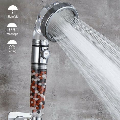 Pommeau Douche Haute Pression Pomme de Douche Anti Calcaire Filtrant,Douchette Économie d'Eau Univers de Massage 3 Modes De Douche Convient à Salle De Bain (1/4)