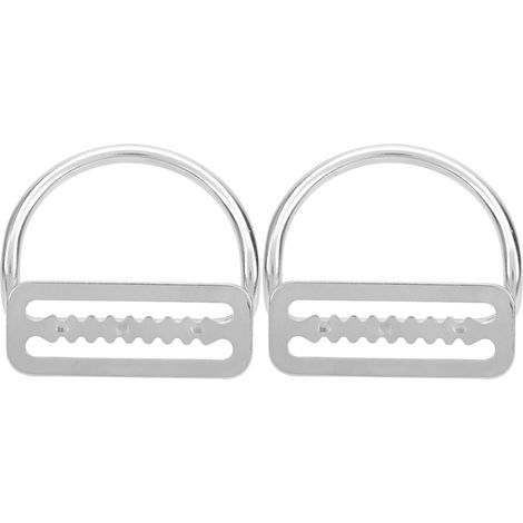 2 Pièces Ceinture de Plongée Accessoire, Anneau en D Courbé avec Boucle Acier Inoxydable pour Escalade et Randonnée (1/5)