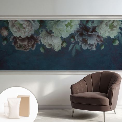 Carta Da Parati In Vlies Decorativa Per Pareti - Con Motivi Moderni - Con Colori Intensi - Per Ufficio Eleganza floreale 250x104 cm (1/5)