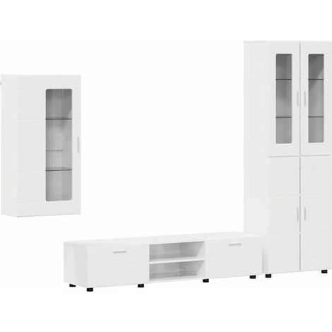 Conjunto de mueble de TV con cajón FLORIN 3 pcs brillante vidaXL